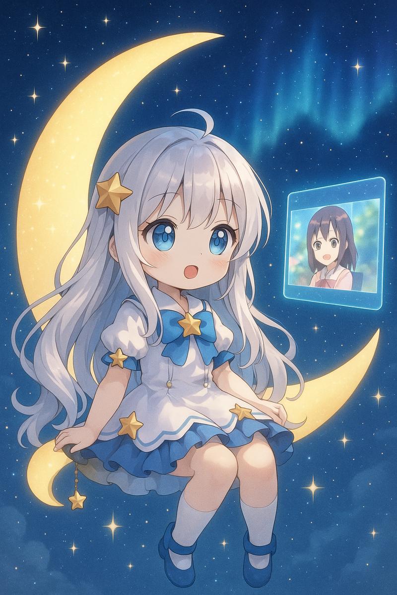 抖荫短视频动漫美图-月光星辰少女写真