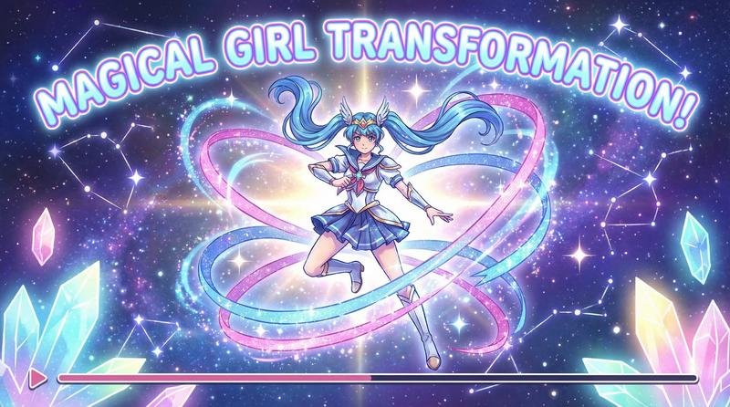 抖荫短视频动漫-星辰魔法变身曲-魔法动漫演示