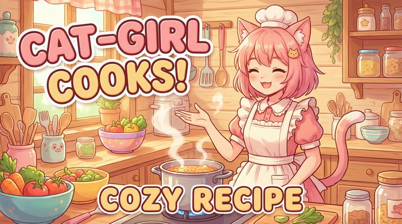 抖荫短视频生活动漫-猫娘厨房日记-美食动漫教程